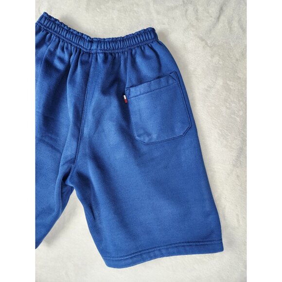 Vintage Tommy Hilfiger Men's Sweat Shorts Size Small Blue Stretch Waist Wide Leg - Picture 8 of 12